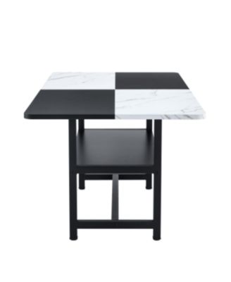 Streamdale 71" Black and White Checkered Table