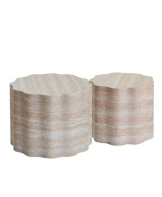 Streamdale Set of 2 Round Coffee Tables, Modern Minimalist Side Accent End Tables