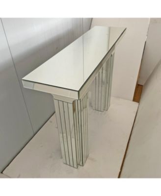 Streamdale Mirrored Console Table Bling Silver Mirror Entryway Desk Modern Rectangle Sofa Table