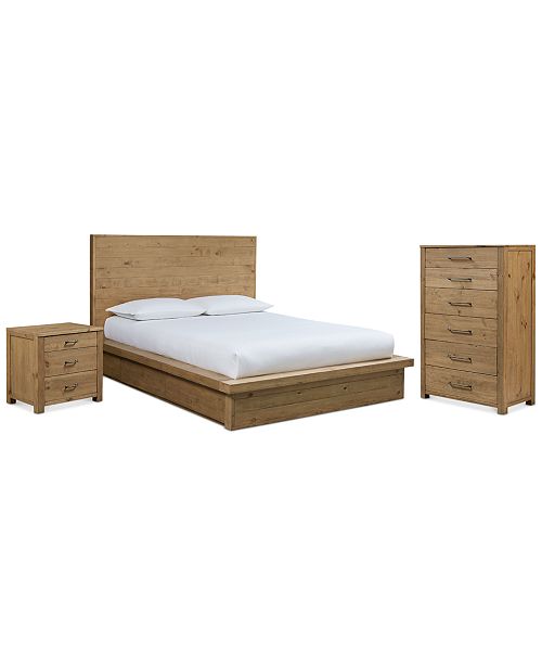 furniture abilene storage platform bedroom furniture, 3-pc. bedroom