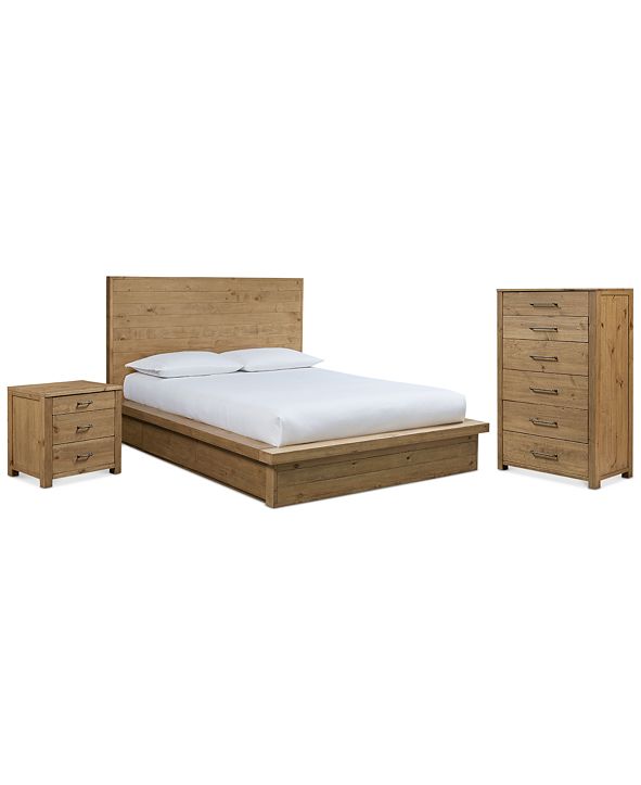 Furniture Abilene Storage Platform Bedroom Furniture, 3-Pc ...
