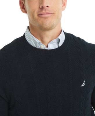 Men's Cable-Knit Crewneck Sweater