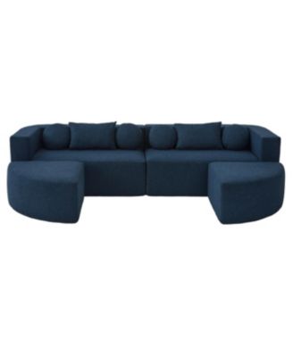 Streamdale Boneless Couch Modular Sectional Sofa 114.9" Blue