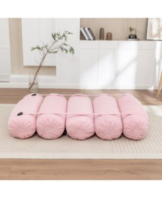 Adjustable Corduroy Floor Sofa with Straps for Versatile Configurations