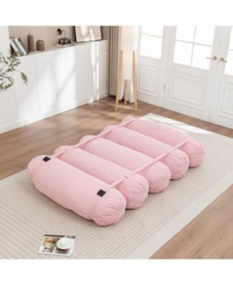 Adjustable Corduroy Floor Sofa with Straps for Versatile Configurations