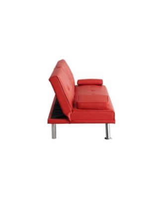 Red Multifunctional Double Folding Sofa Bed with Coffee Table