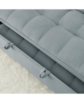 Streamdale 54.33" Foldable Sofa Bed - Modern Velvet Pull-Out Couch (Light Gray)