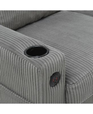 Streamdale Light grey 3-seat combo sofa with storage ottoman, L-shaped sectional couch