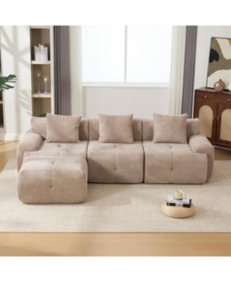 Streamdale 104.3" 4-Piece L-Shaped Upholstered Modular Sectional Sofa, Taupe