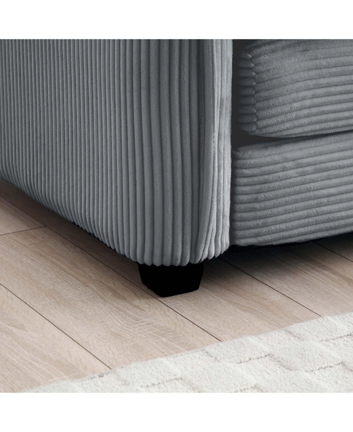 Streamdale Furniture Modern Grey Corduroy Two-Piece 2-Seater Sofa Set