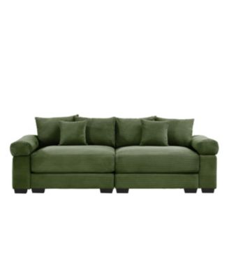 Streamdale 92" Oversized Cloud Modular Sectional Couch, Corduroy, Green