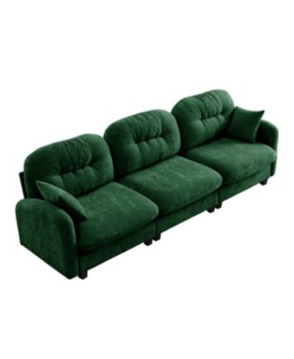 Streamdale Three-Seater Modular Sectional Couch, Soft Chenille Fabric, Green