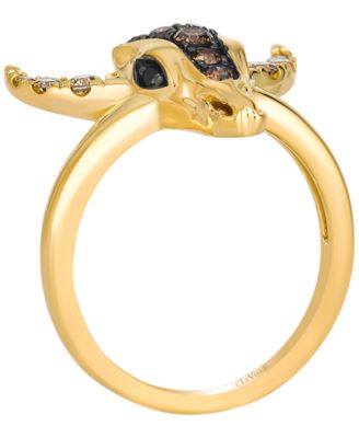 Chocolate (0.30 ct. t.w.), Nude (0.18 ct. t.w.) & Blackberry (0.03 ct. t.w.) Diamond Ring in 14k Honey Gold