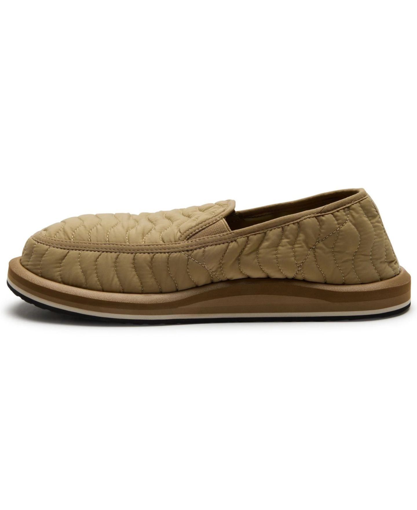 Мужские тапочки Sanuk Donny Cozy Quilted Slip-On Slippers, цвет: Бежевый — фото 5