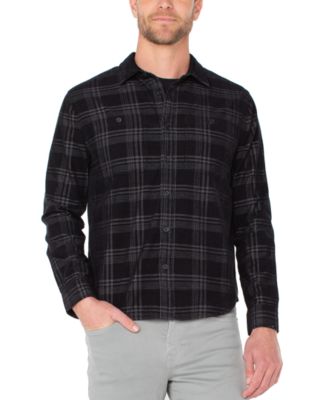 Men's Long-Sleeve Double Pocket Button-Up Shirt