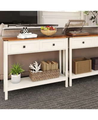 CASAINC Kitchen Cabinet Console Table with 2 Drawer and Bottom Storage Shelf