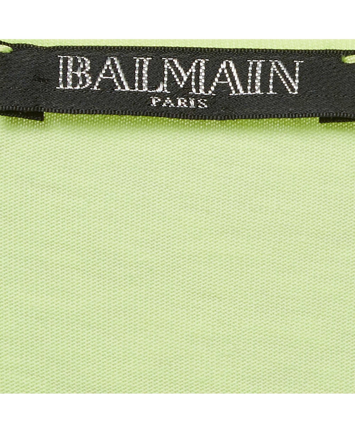 Pre-Owned Balmain Women's Fluorescent Green Logo Print Jersey Sleeveless T-Shirt