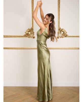 Women's Cowl Back Satin Bridesmaid Dress