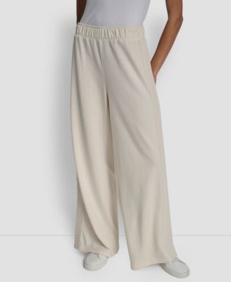 Women's Mid-Rise Sequin Detail Wide Leg Pants