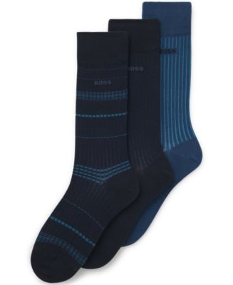 Hugo Boss Men's Ribbed Stripe Socks, 3-Pack - Macy's