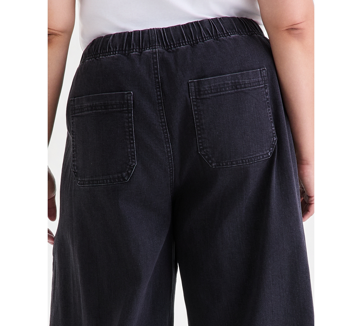 Style & Co Plus Pull-On Utility Wide-Leg Jeans, Macy's Exclusive