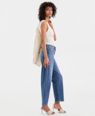 Women's High-Rise Barrel-Leg Jeans, Macy's Exclusive