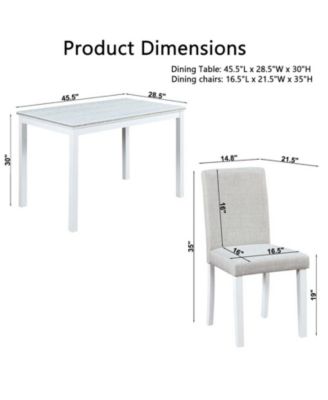 5-Piece Crystal Accent Wood Dining Set with Rectangular Kitchen Table and 4 Upholstered Chairs