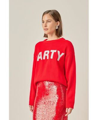 Women's Glitter Lettering Sweater