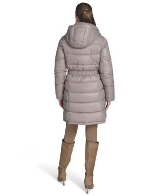 Women's Stand Collar Belted Puffer Coat