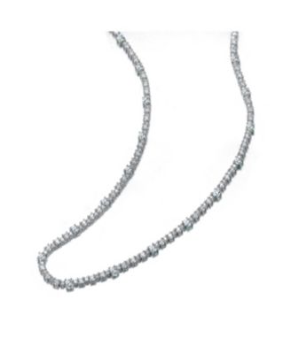Women's Plated Cubic Zirconia Tennis Necklace