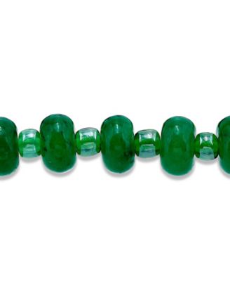 Blue Imperial Jasper Rondelle Beads and Turtle Drop Gold Plated Stretch Bracelet