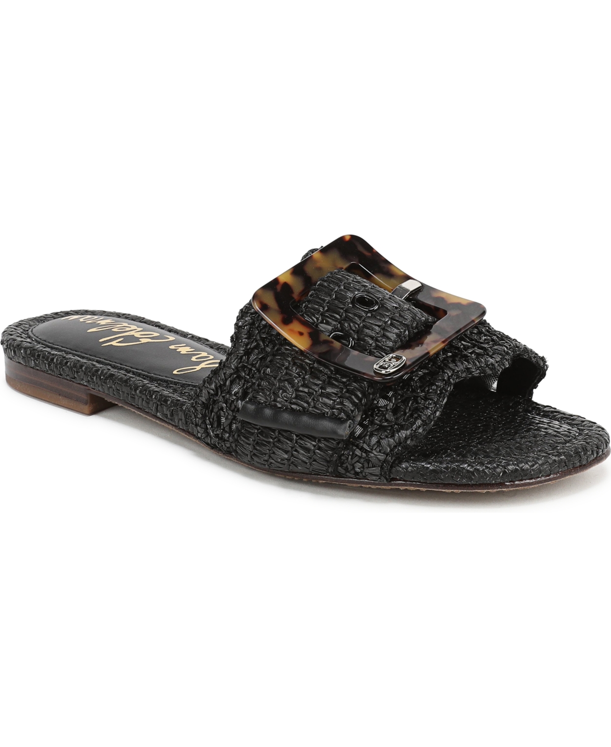 Sam Edelman Women's Bambi Raffia Buckle Slide Sandals