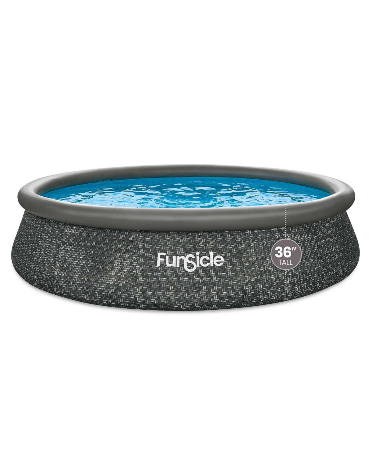 Funsicle 14' x 36" QuickSet Ring Top Above Ground Swimming Pool, Herringbone