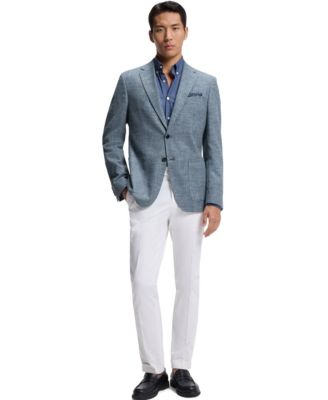 Men's Patterned Stretch-Cotton Blend Regular-Fit Blazer