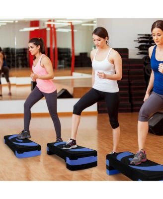 Adjustable Workout Aerobic Step Platform Trainer w/ Raisers