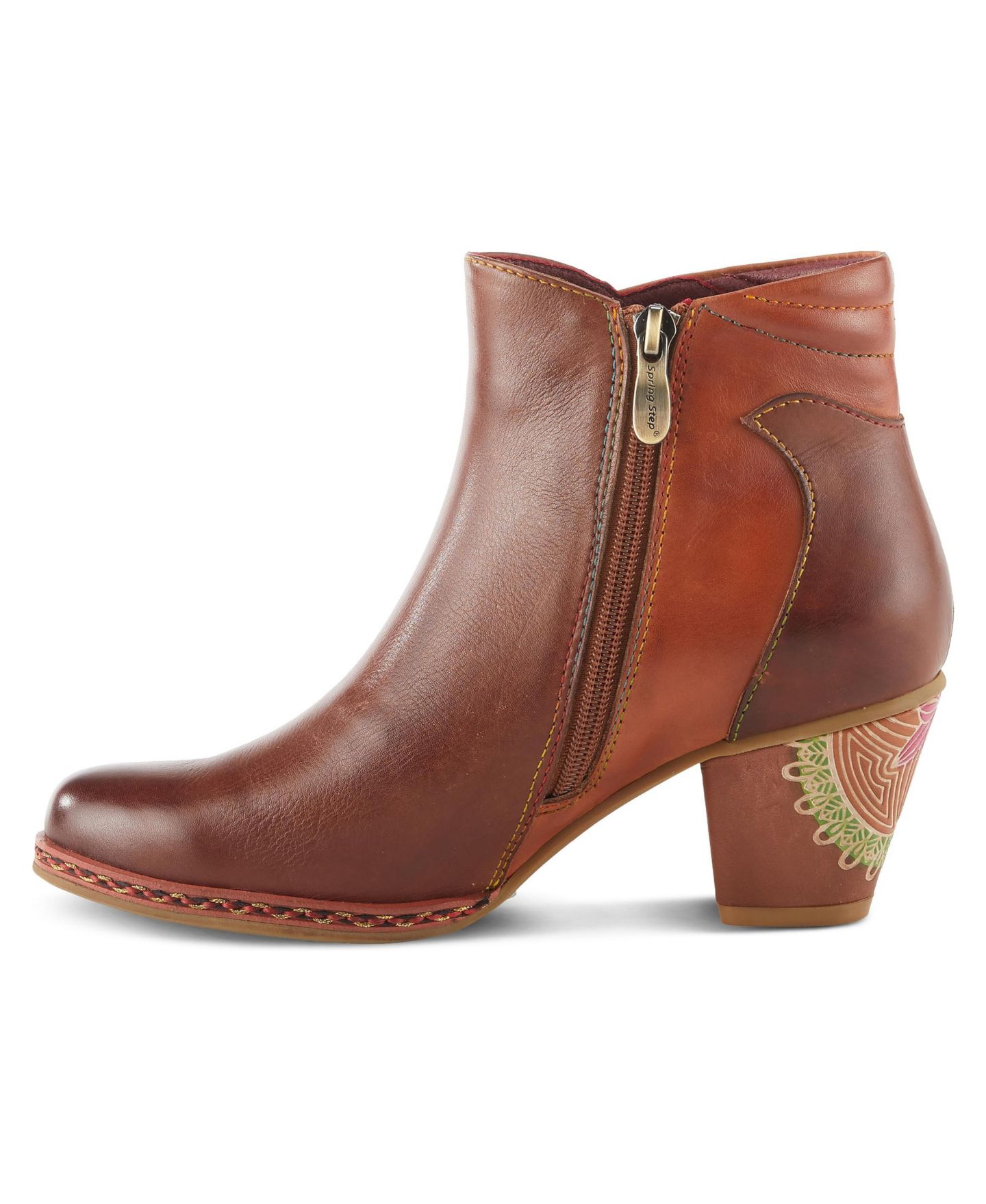 Женские ботинки L'Artiste Zamihi Western Boot -Leather Burnished Polished Design - Padded Insole, Inside Zipper, Flexible Sole, цвет: Коричневый — фото 6