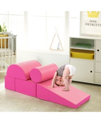 5-Piece Kids Climb and Crawl Activity Playset-Pink