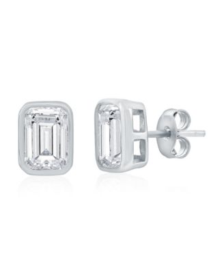 Sterling Silver, 3-Pair Multi-Shaped CZ Studs