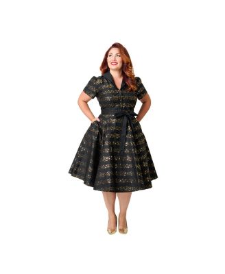 Plus Size 1950s Collared Shirt Dress