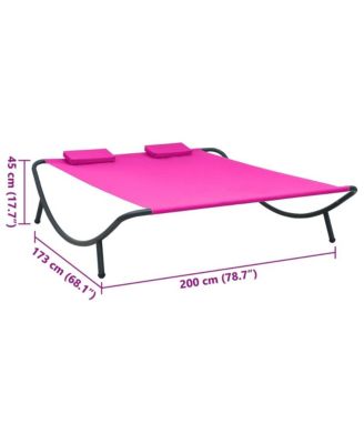 Sun Lounger Oxford Fabric, Polyester, Steel Large