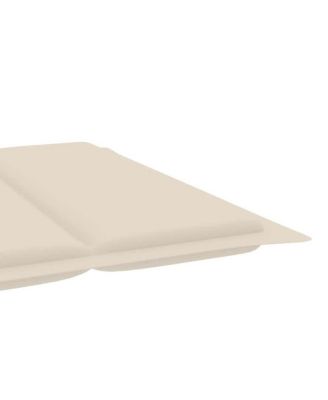 Sun Lounger Cream Solid Acacia Wood Adult Foldable