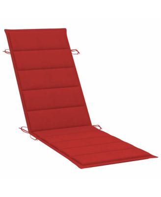 Patio Sun Lounger Red Solid acacia wood Standard Foldable