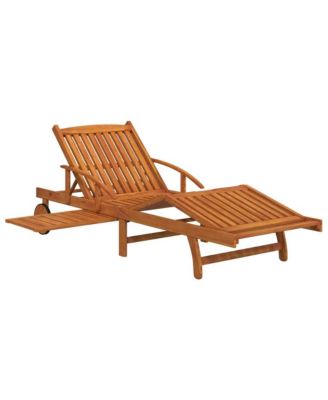2-Pc. Solid Acacia Wood Sun Lounger Set