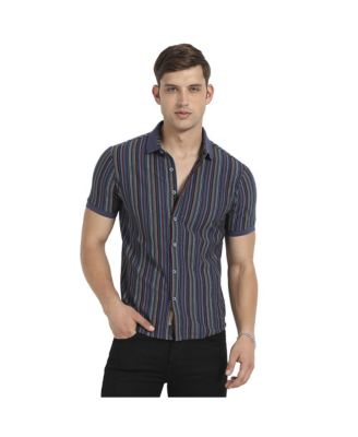 Men's Multicolour Contrast Knitted Shirt