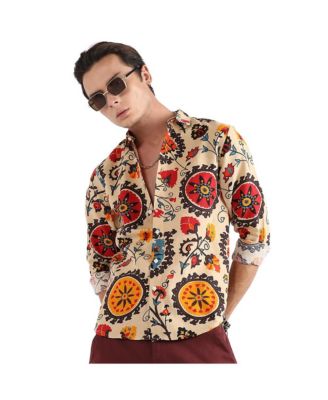 Men's Multicolour Ethnic Floral Shirt
