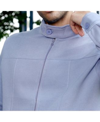 Men's Flint Grey Panel-Stitch Knit Jacket