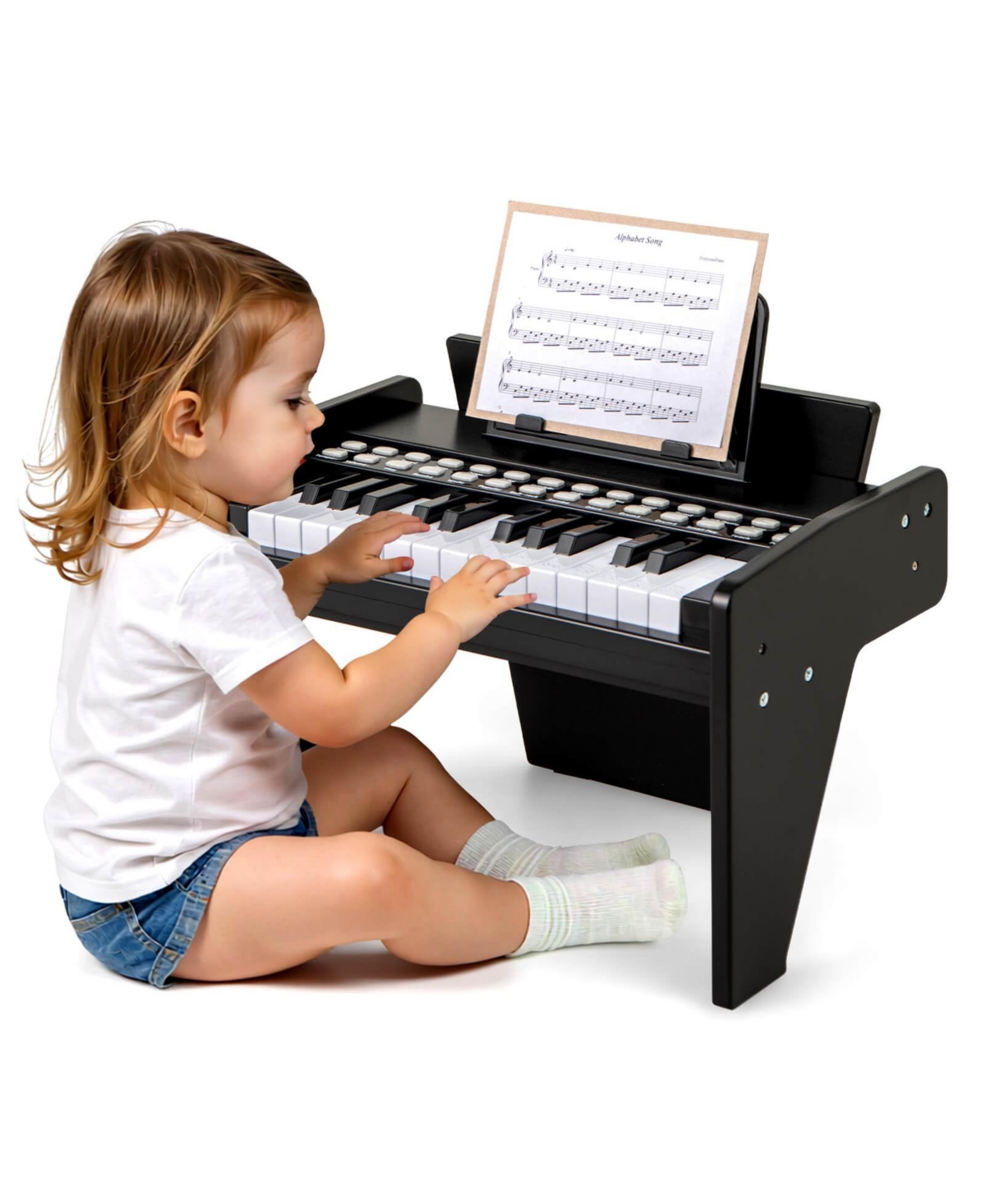 Costway 25 Keys Digital Piano with Music Stand,Teaching Mode,Lighted Keys, Adjustable Speed