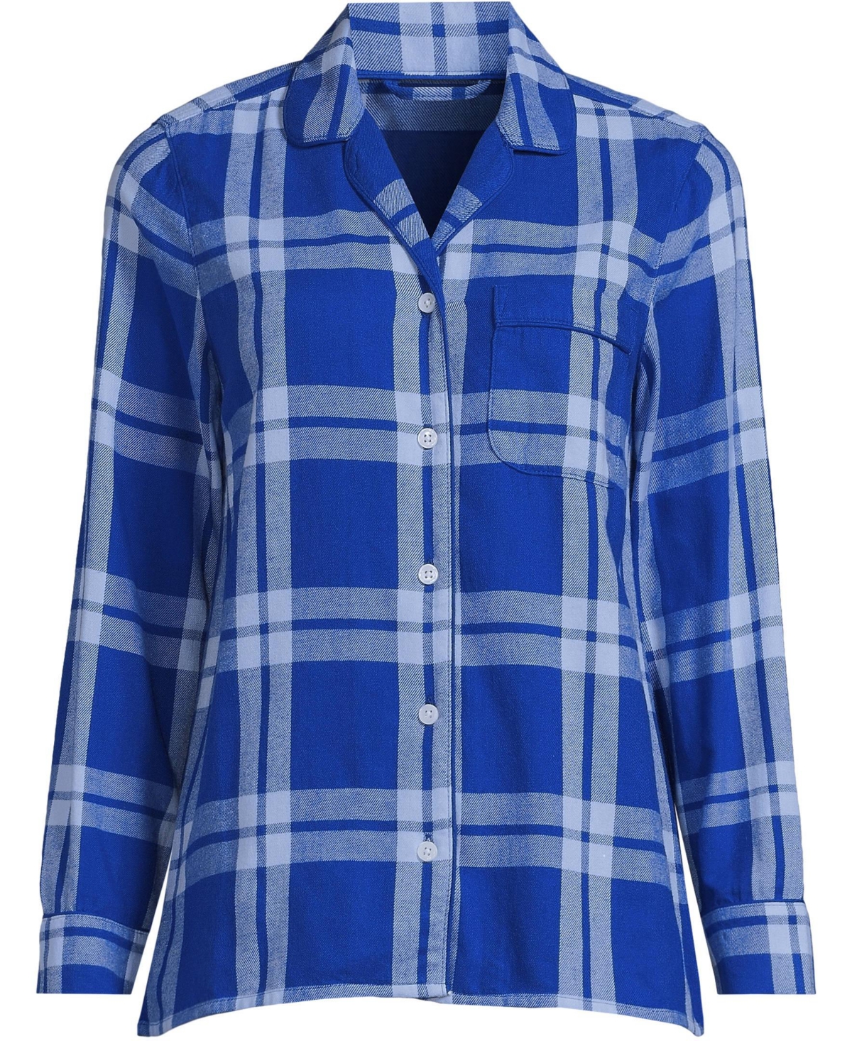 Lands' End Women's Petite Long Sleeve Print Flannel Pajama Top
