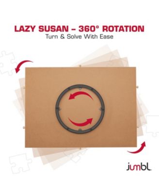 1500-Piece Puzzle Board with Drawers, Lazy Susan & Cover - Rotating Wooden Jigsaw Puzzle Table