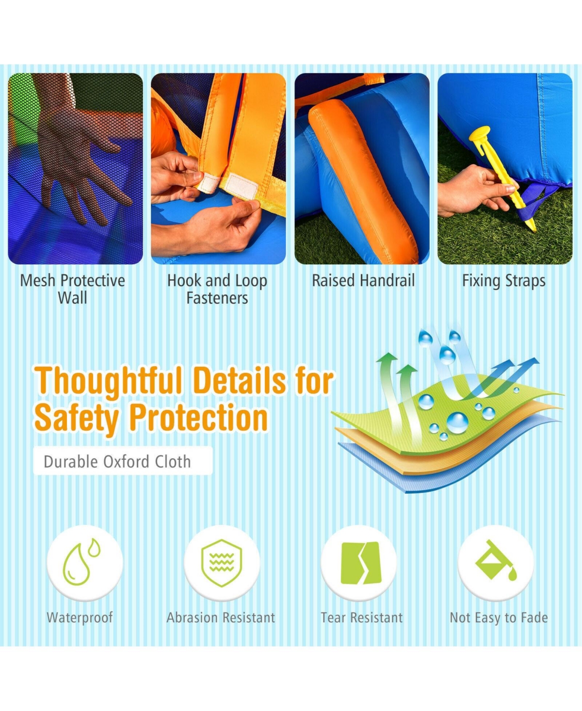 Hongge Kids Inflatable Bounce House for Indoor and Outdoor Play without Blower